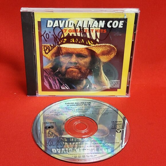 David Allan Coe 17 Greatest Hits CD Signed 1985 - Picture 7 of 8